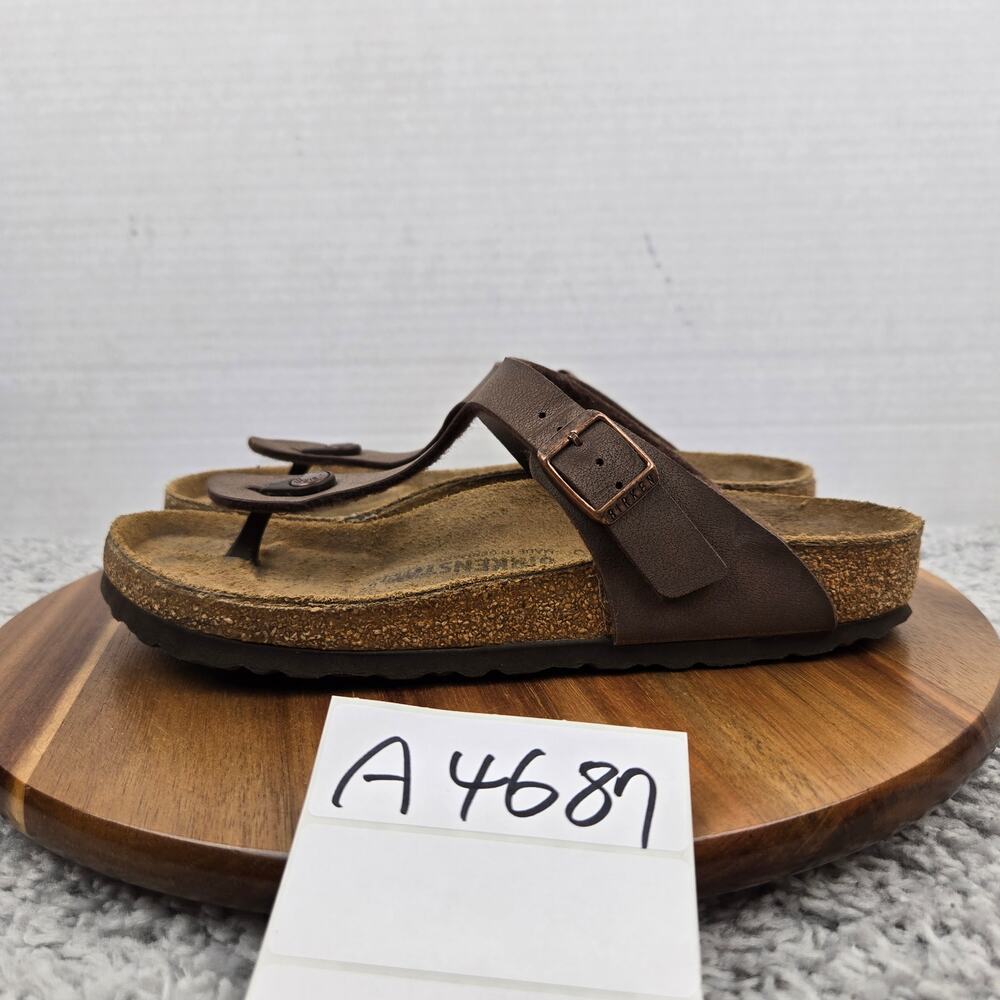 Birkenstock Women 39 Gizeh Birko-Flor Brown Buckle Casual Daily Lifestyle Sandal